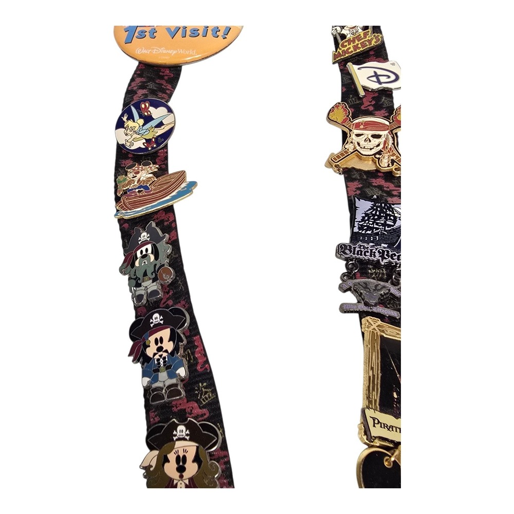 Disneyland Pirates of the Caribbean Pins & Mickey Mouse Lanyard Pin LOT - Picture 6 of 16